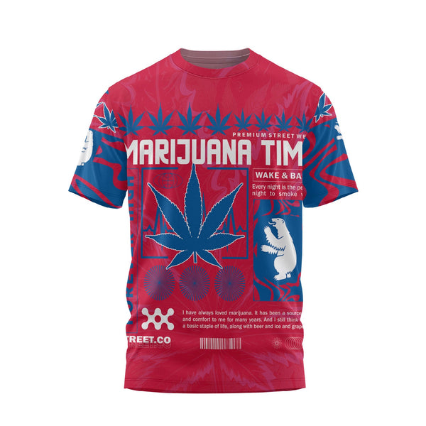 Greenland T Shirt Flag & Coat Of Arms Marijuanas Style