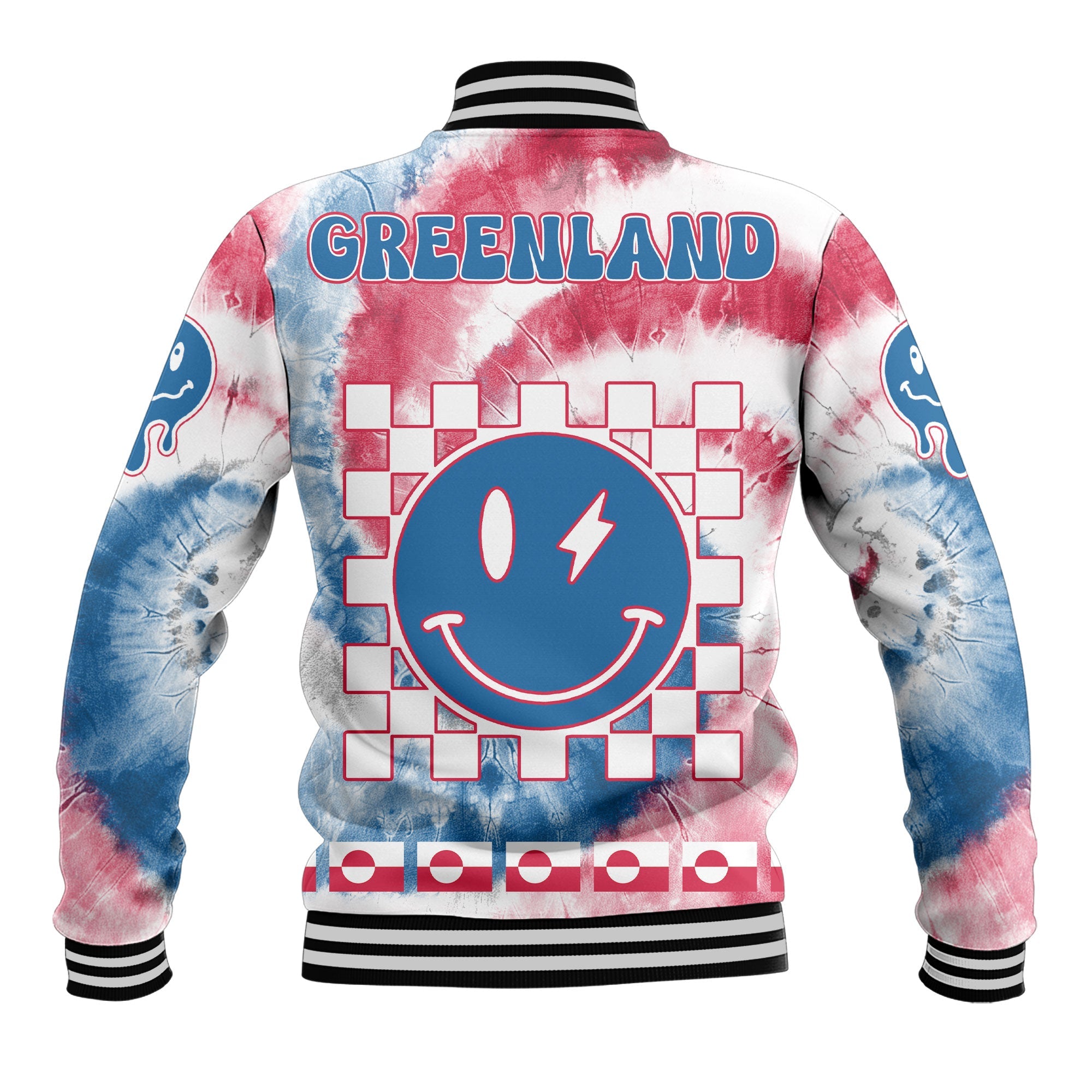 Greenland Baseball Jacket Custom Tie Dye Style 3