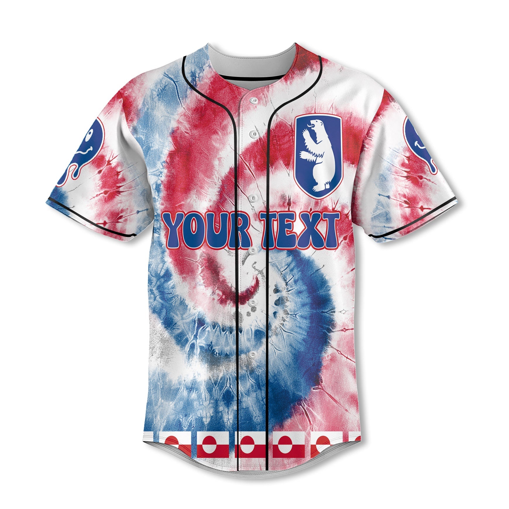 Greenland Baseball Jersey Custom Tie Dye Style 2