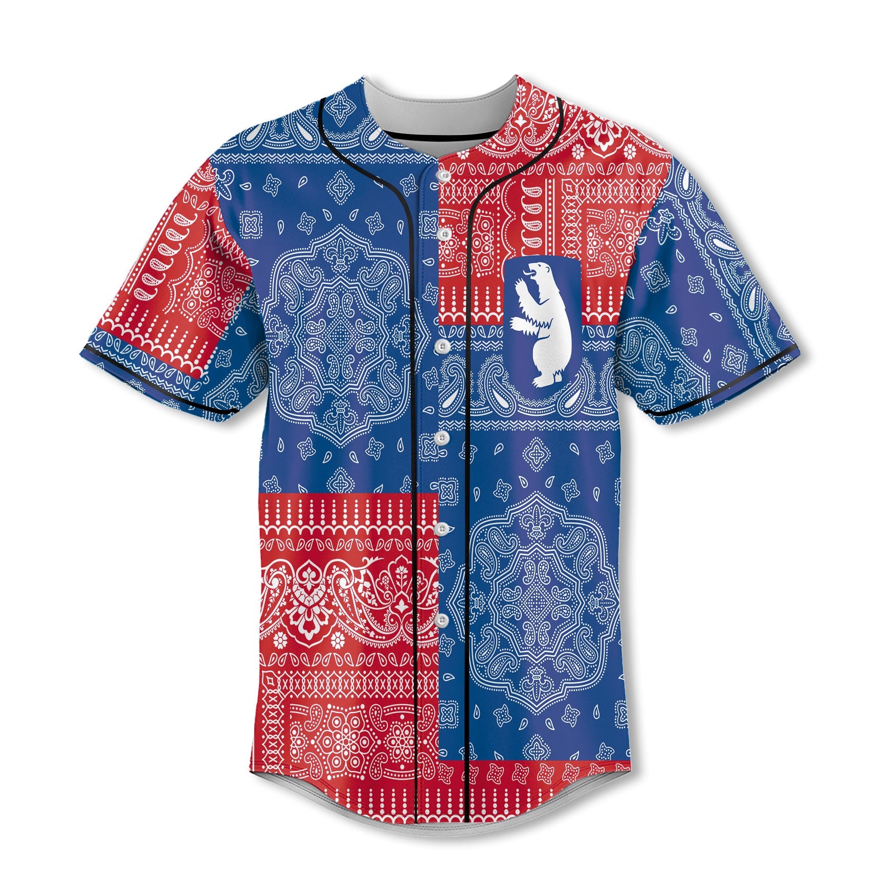 Greenland Baseball Jersey Flag And Paisley Basic Style 2