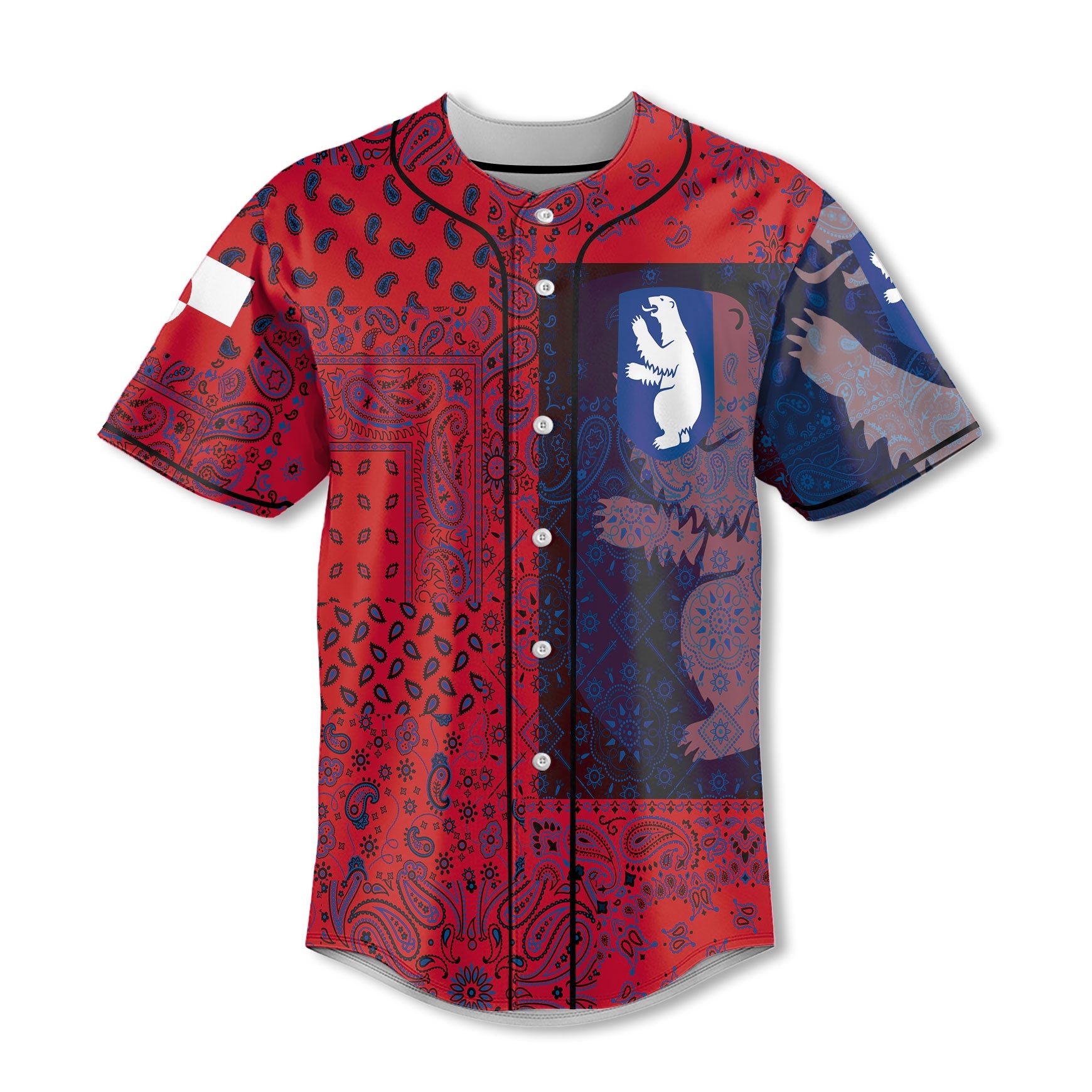 Greenland Baseball Jersey Paisley Flag And Skull Style 2