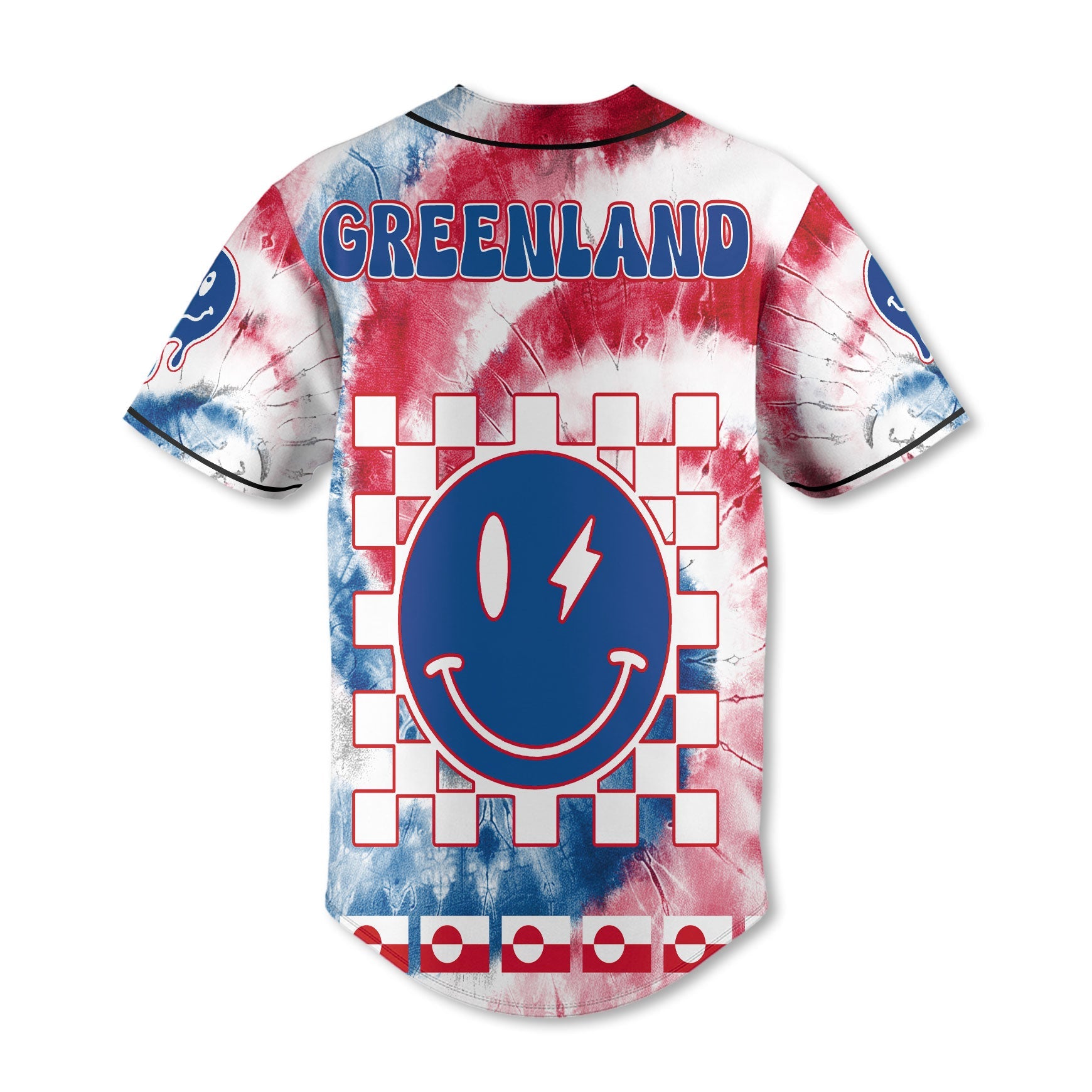 Greenland Baseball Jersey Custom Tie Dye Style 3