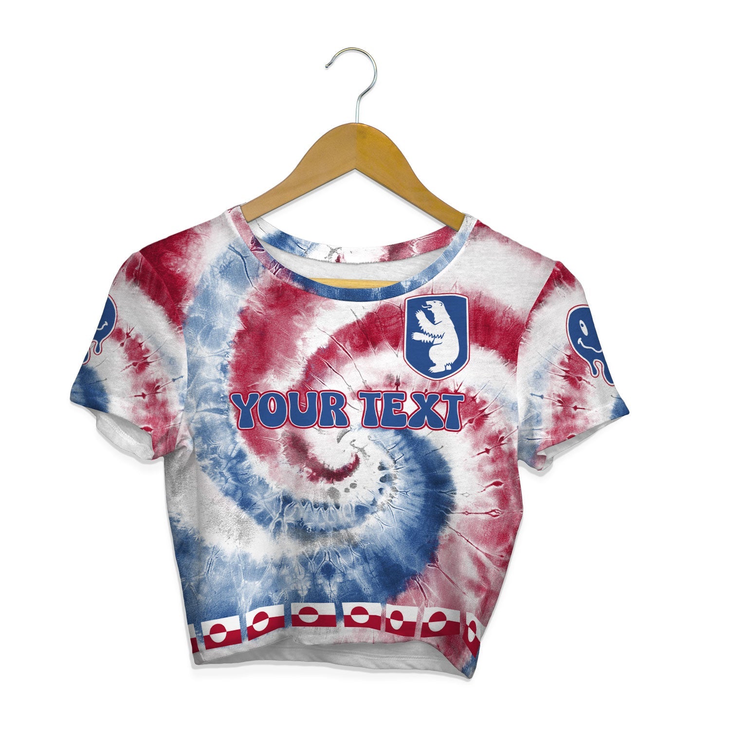 Greenland Croptop T Shirt Custom Tie Dye Style 1