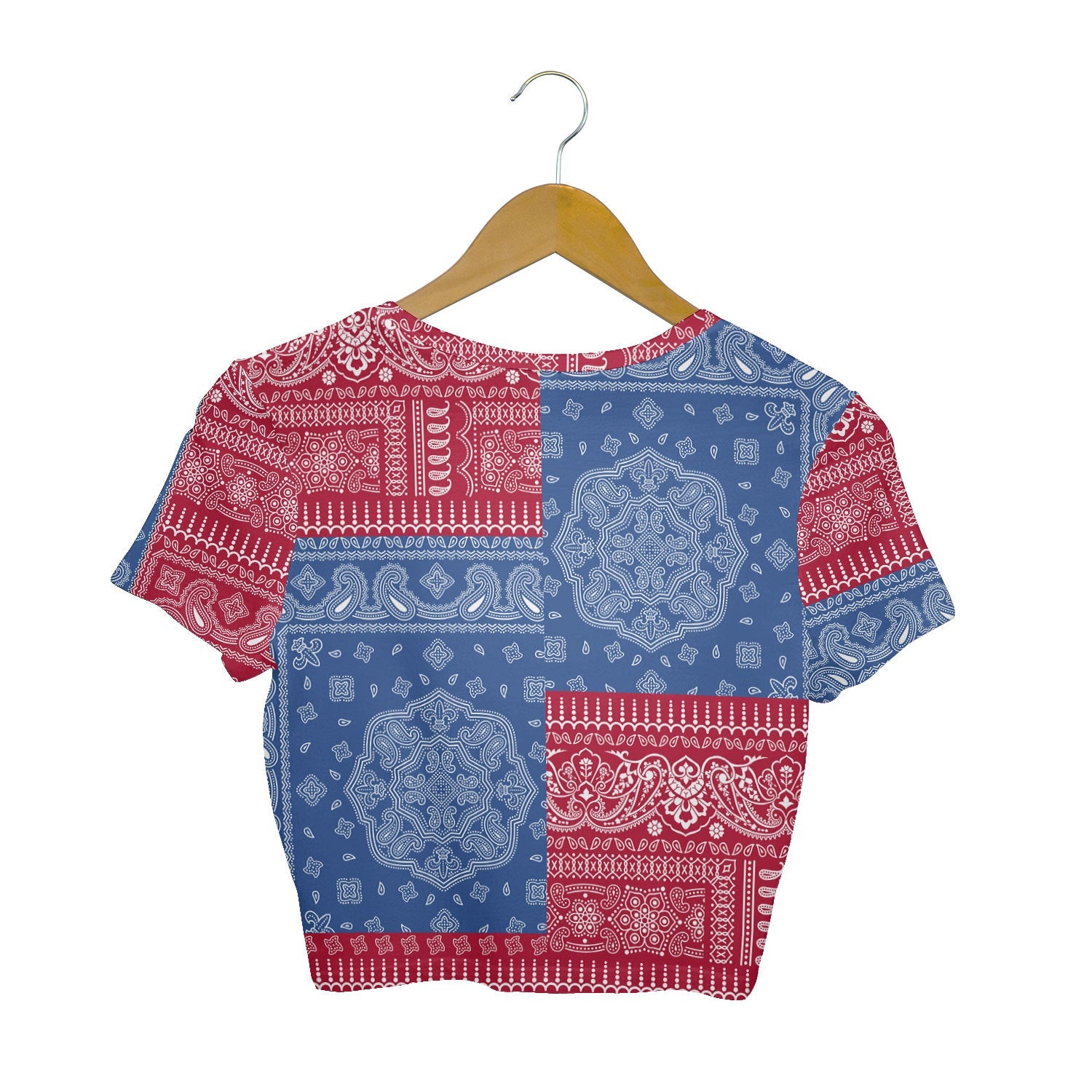 Greenland Croptop T Shirt Flag And Paisley Basic Style 2