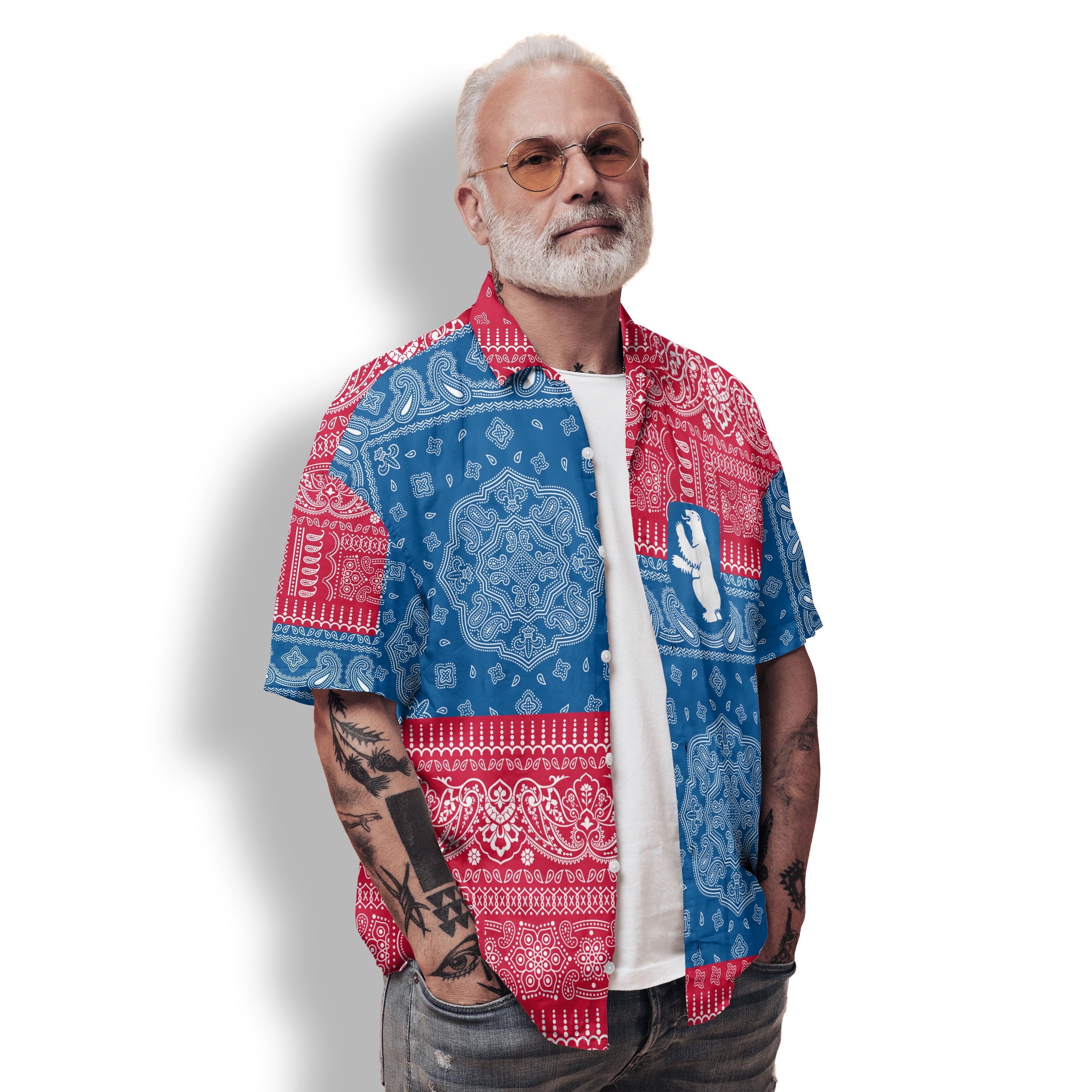 Greenland Hawaiian Shirt Flag And Paisley Basic Style 2