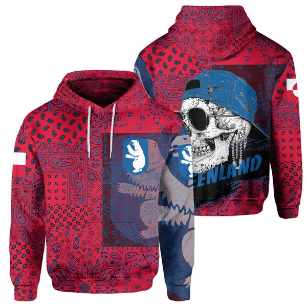 Greenland Hoodie Paisley Flag And Skull Style 1