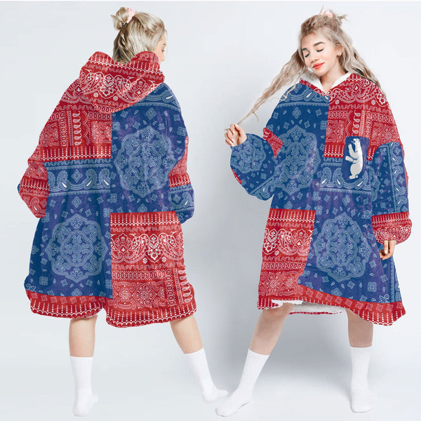 Greenland Hoodie Blanket Flag And Paisley Basic Style 1