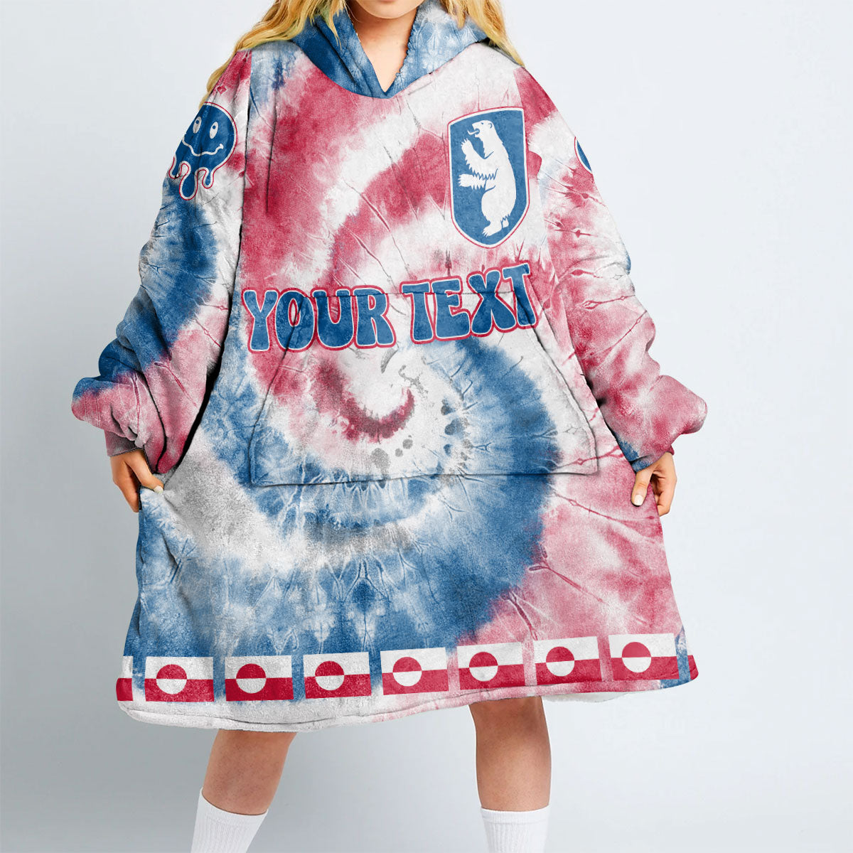 Greenland Hoodie Blanket Custom Tie Dye Style 2