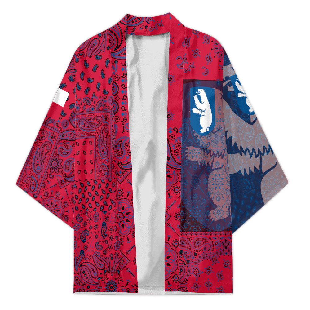 Greenland Kimono Paisley Flag And Skull Style 1