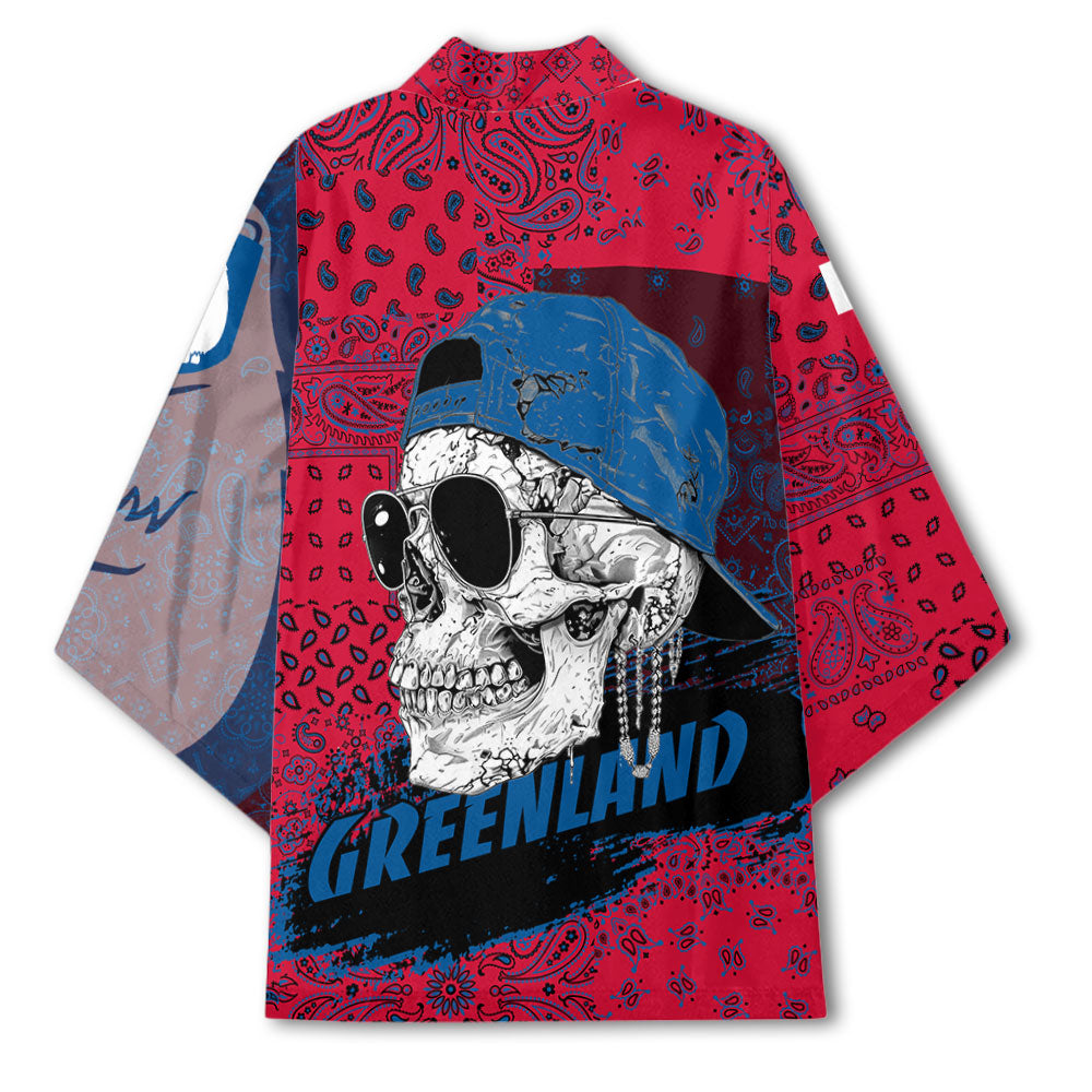 Greenland Kimono Paisley Flag And Skull Style 3