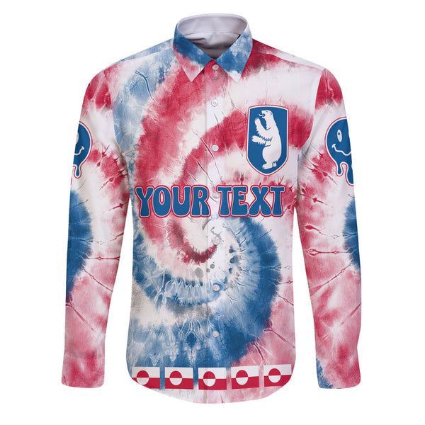 Greenland Long Sleeve Button Shirt Custom Tie Dye Style 1