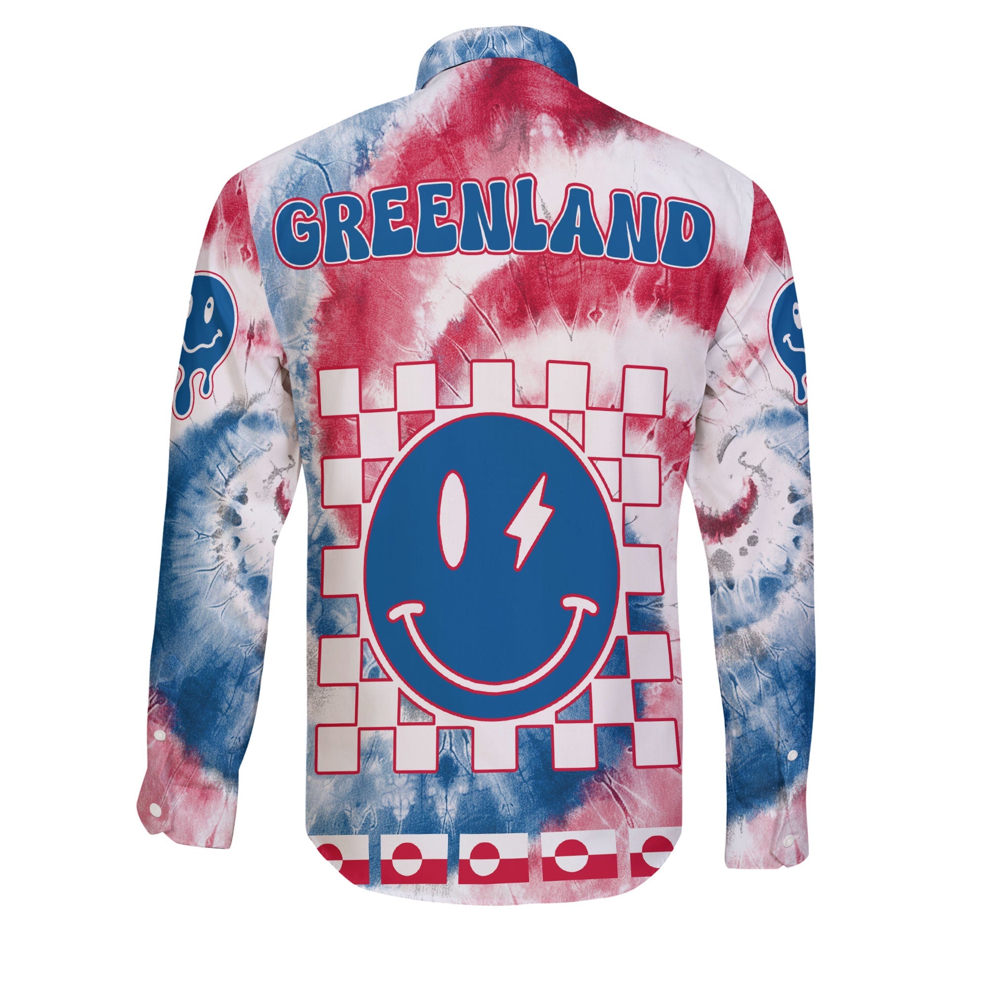 Greenland Long Sleeve Button Shirt Custom Tie Dye Style 2