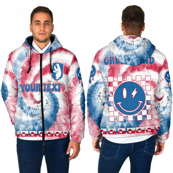 Greenland Men Hooded Padded Jacket Custom Tie Dye Style 1