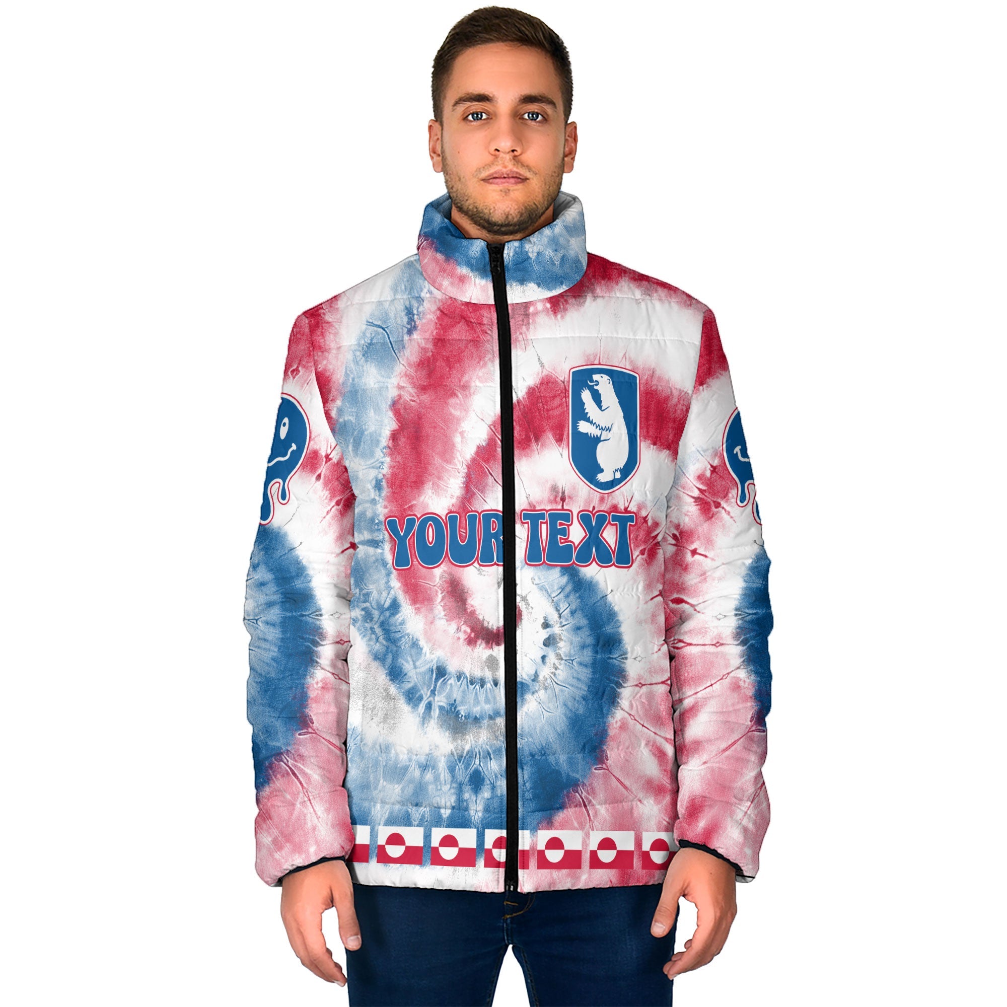 Greenland Men Padded Jacket Custom Tie Dye Style 1