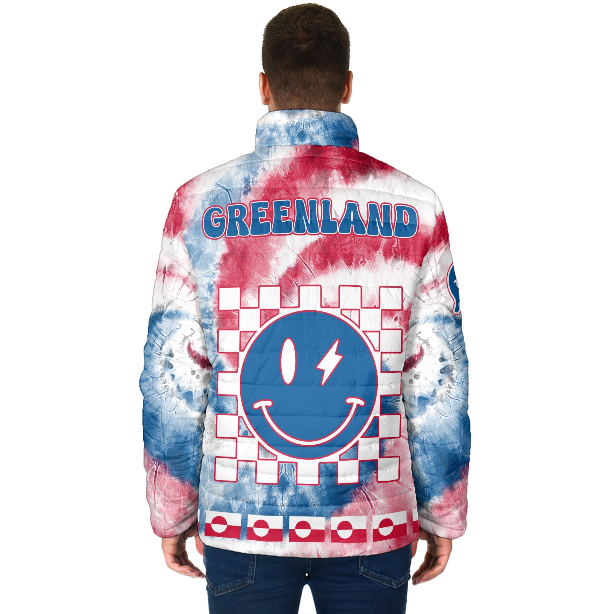 Greenland Men Padded Jacket Custom Tie Dye Style 2