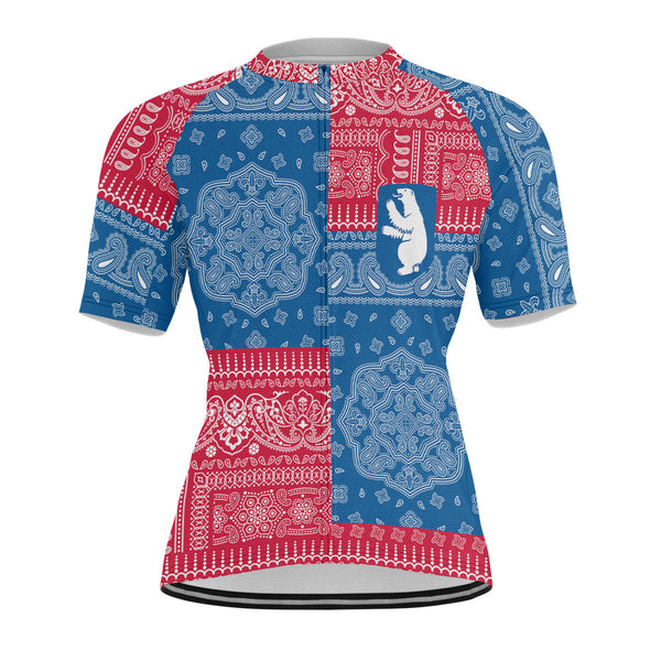 Greenland Men Cycling Jersey Flag And Paisley Basic Style 1