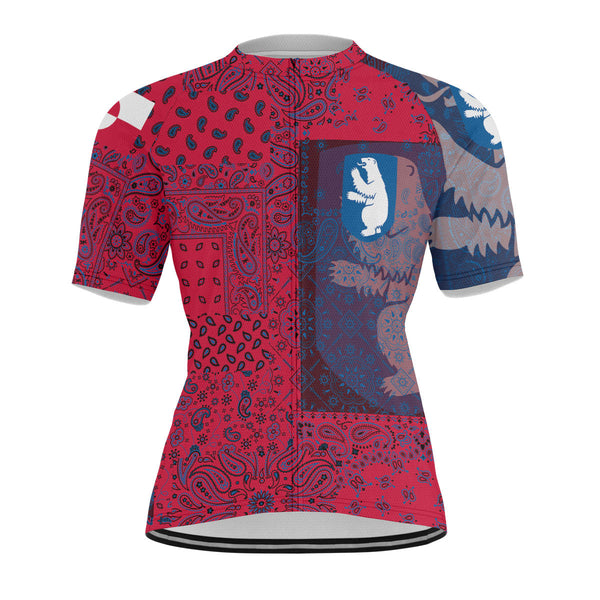 Greenland Men Cycling Jersey Paisley Flag And Skull Style 1