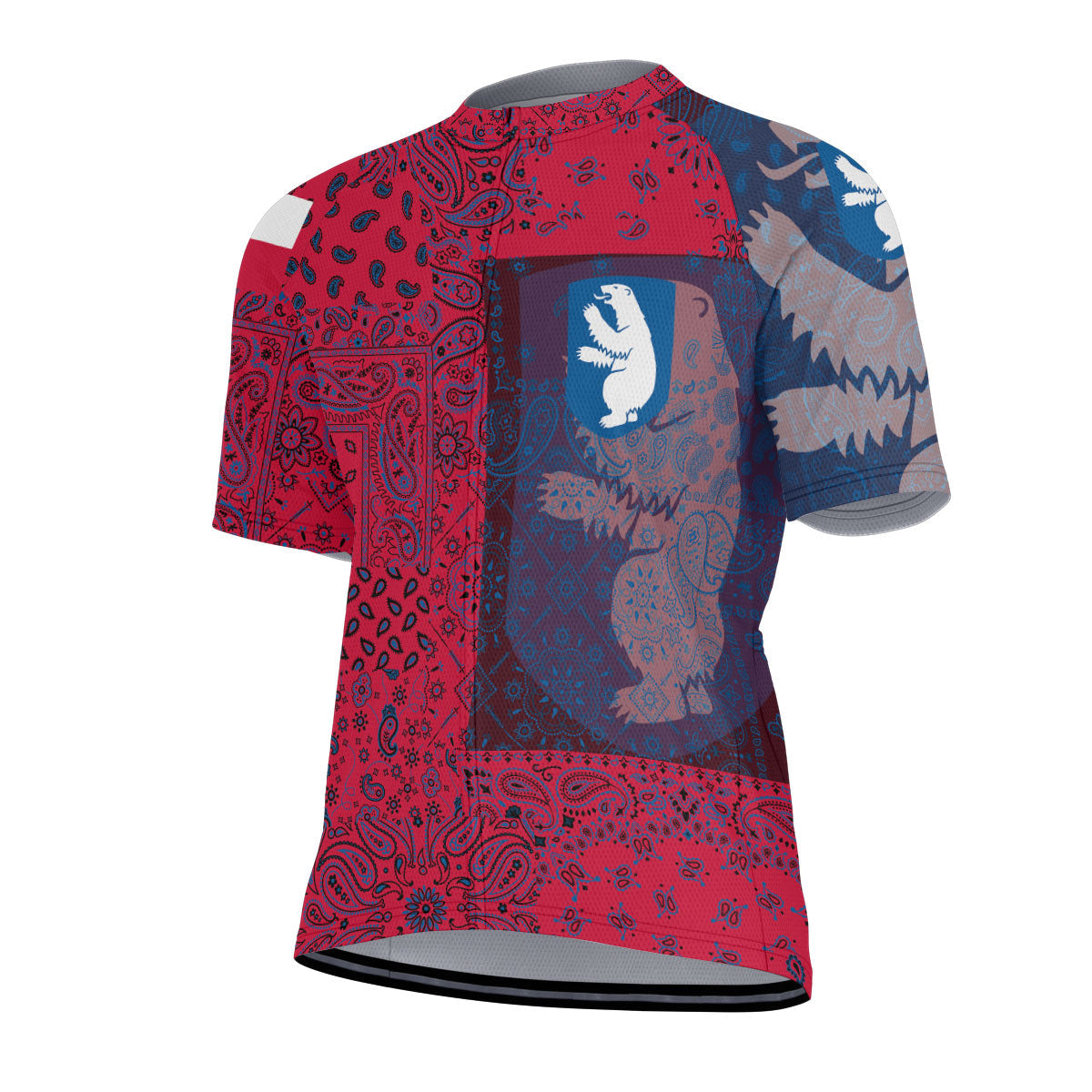 Greenland Men Cycling Jersey Paisley Flag And Skull Style 2