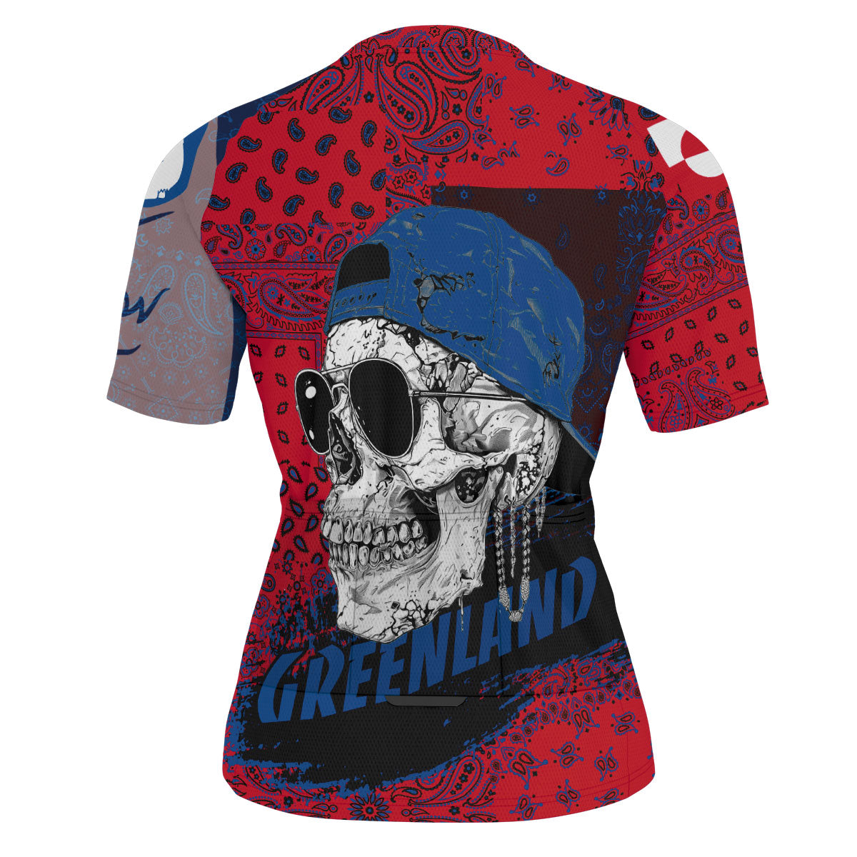 Greenland Men Cycling Jersey Paisley Flag And Skull Style 3