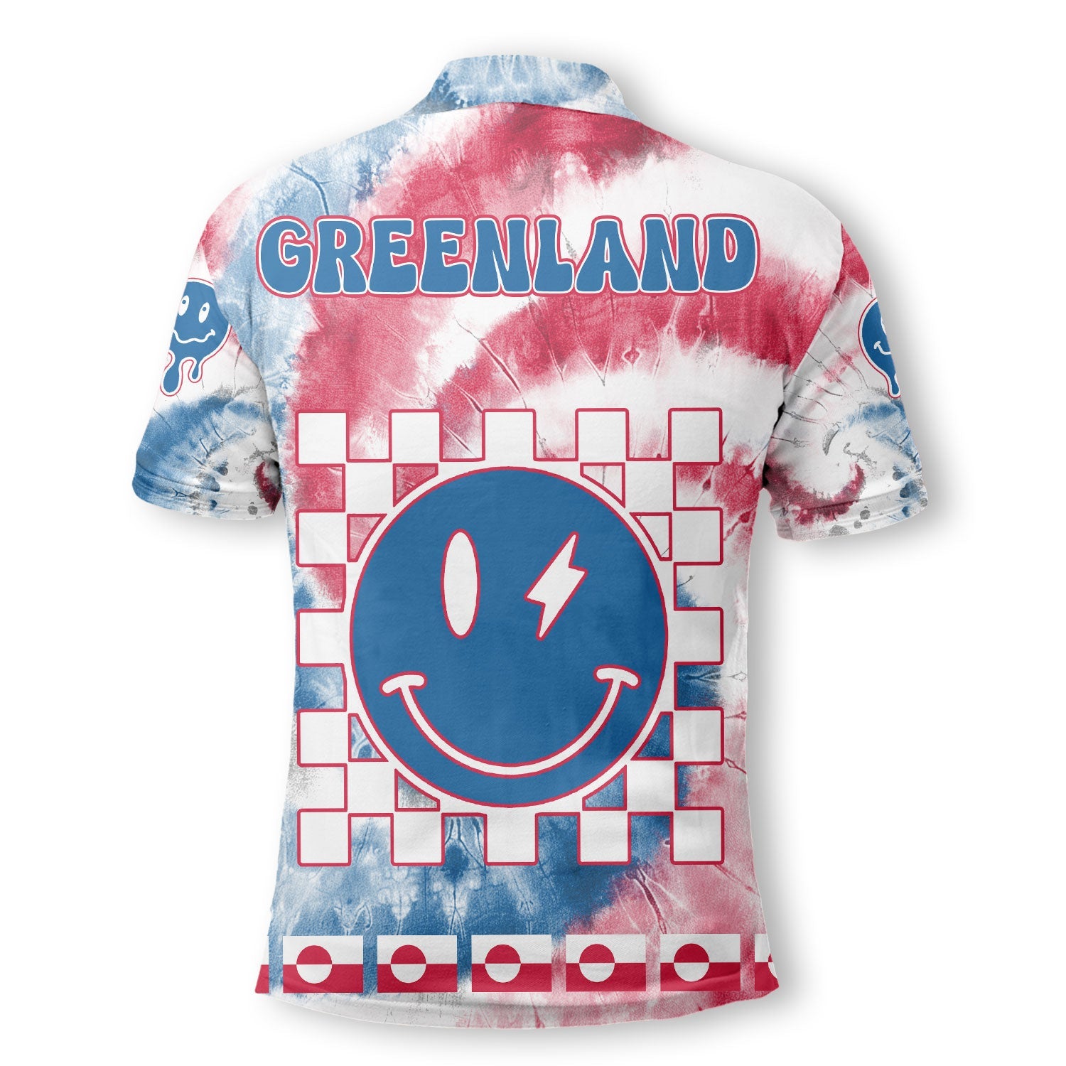 Greenland Polo Shirt Custom Tie Dye Style 3