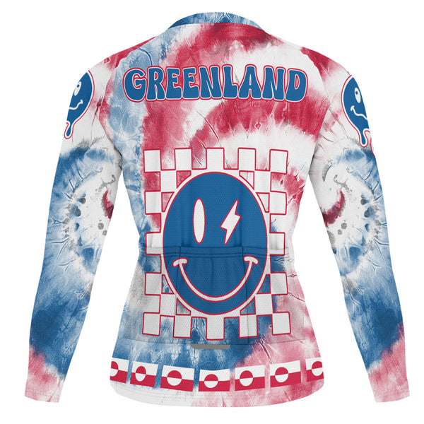 Greenland Raglan Men Cycling Jersey Long Sleeve Custom Tie Dye Style 1