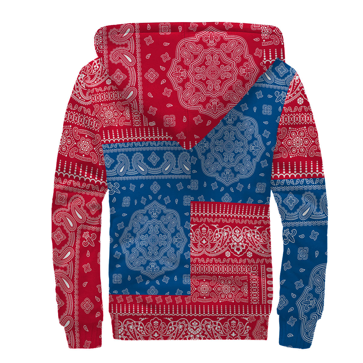 Greenland Sherpa Hoodie Flag And Paisley Basic Style 2