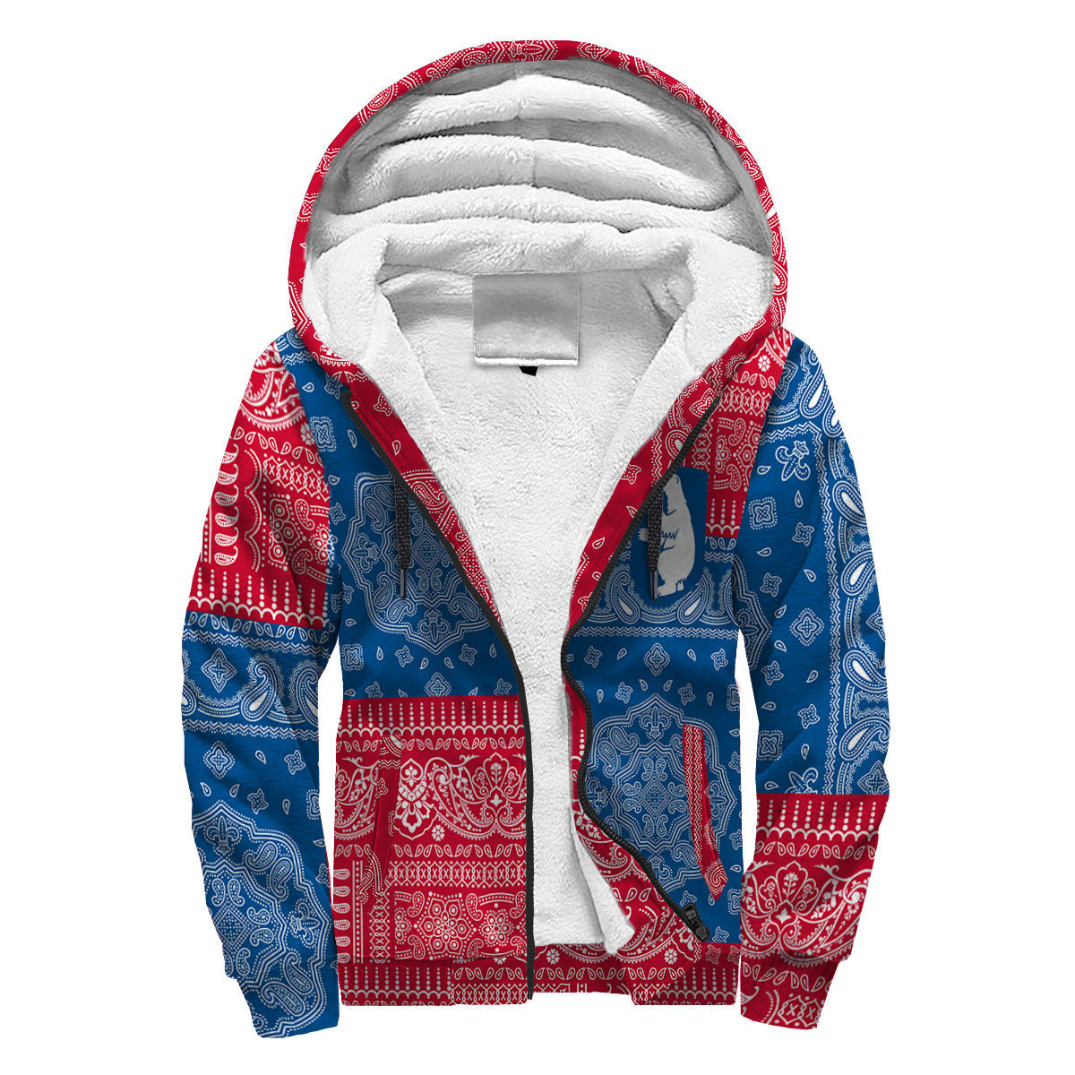 Greenland Sherpa Hoodie Flag And Paisley Basic Style 3