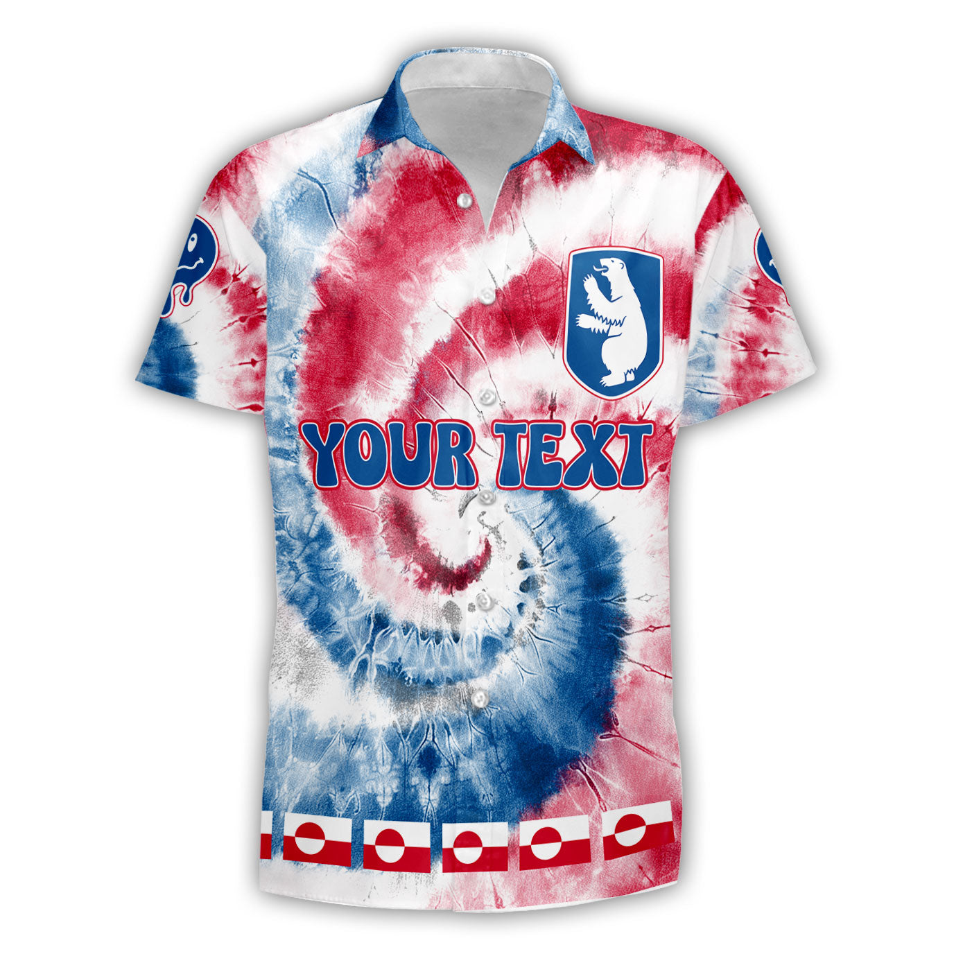 Greenland Short Sleeve Shirt Custom Tie Dye Style 1