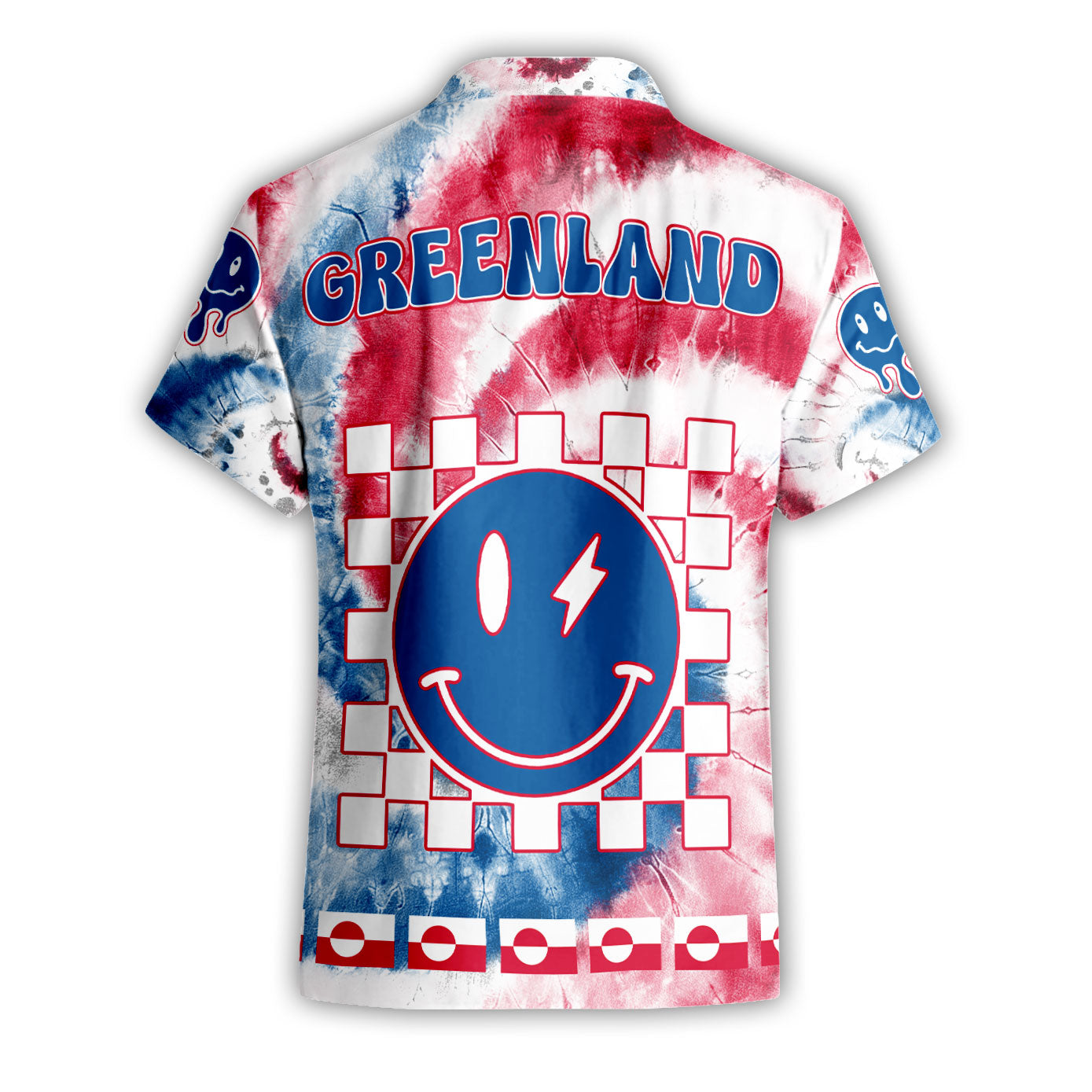 Greenland Short Sleeve Shirt Custom Tie Dye Style 2