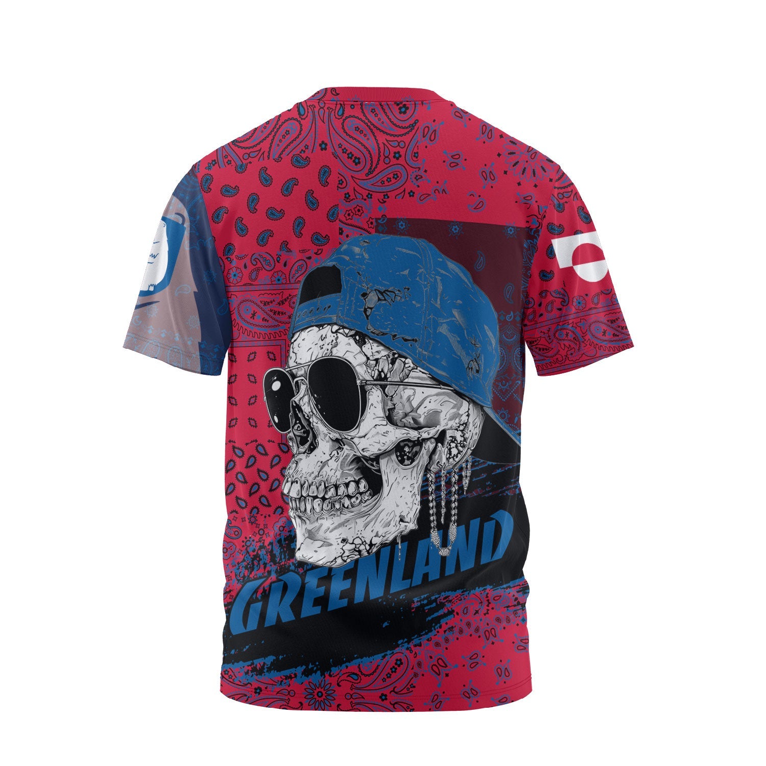 Greenland T Shirt Paisley Flag And Skull Style 2