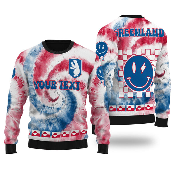 Greenland Ugly Sweater Custom Tie Dye Style 1