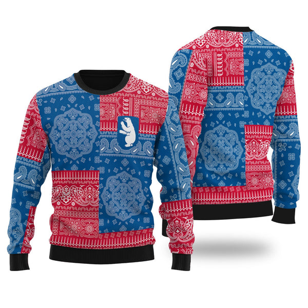 Greenland Ugly Sweater Flag And Paisley Basic Style 1