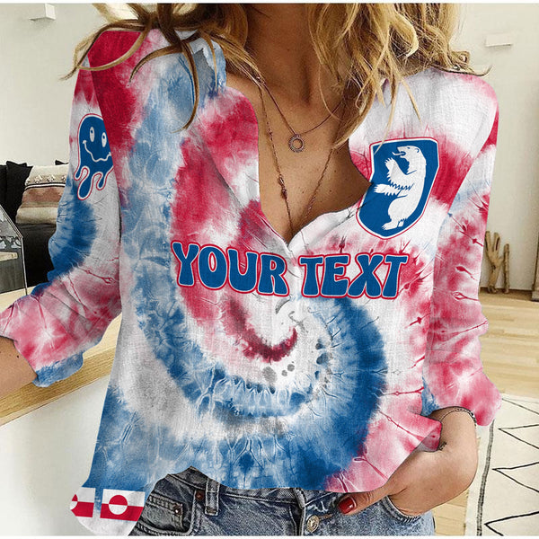 Greenland Women Casual Shirt Custom Tie Dye Style 1