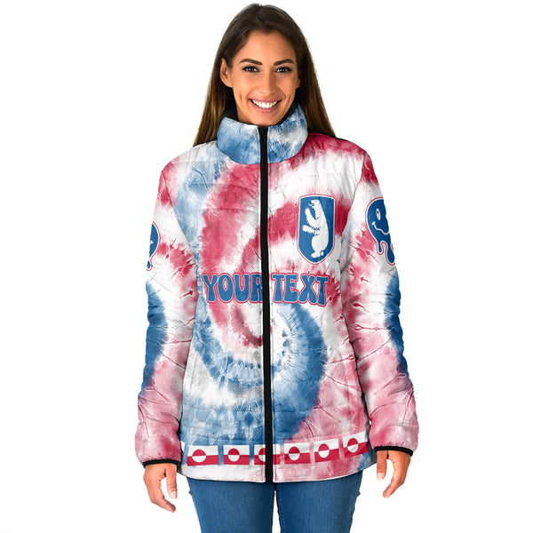 Greenland Women Padded Jacket Custom Tie Dye Style 1