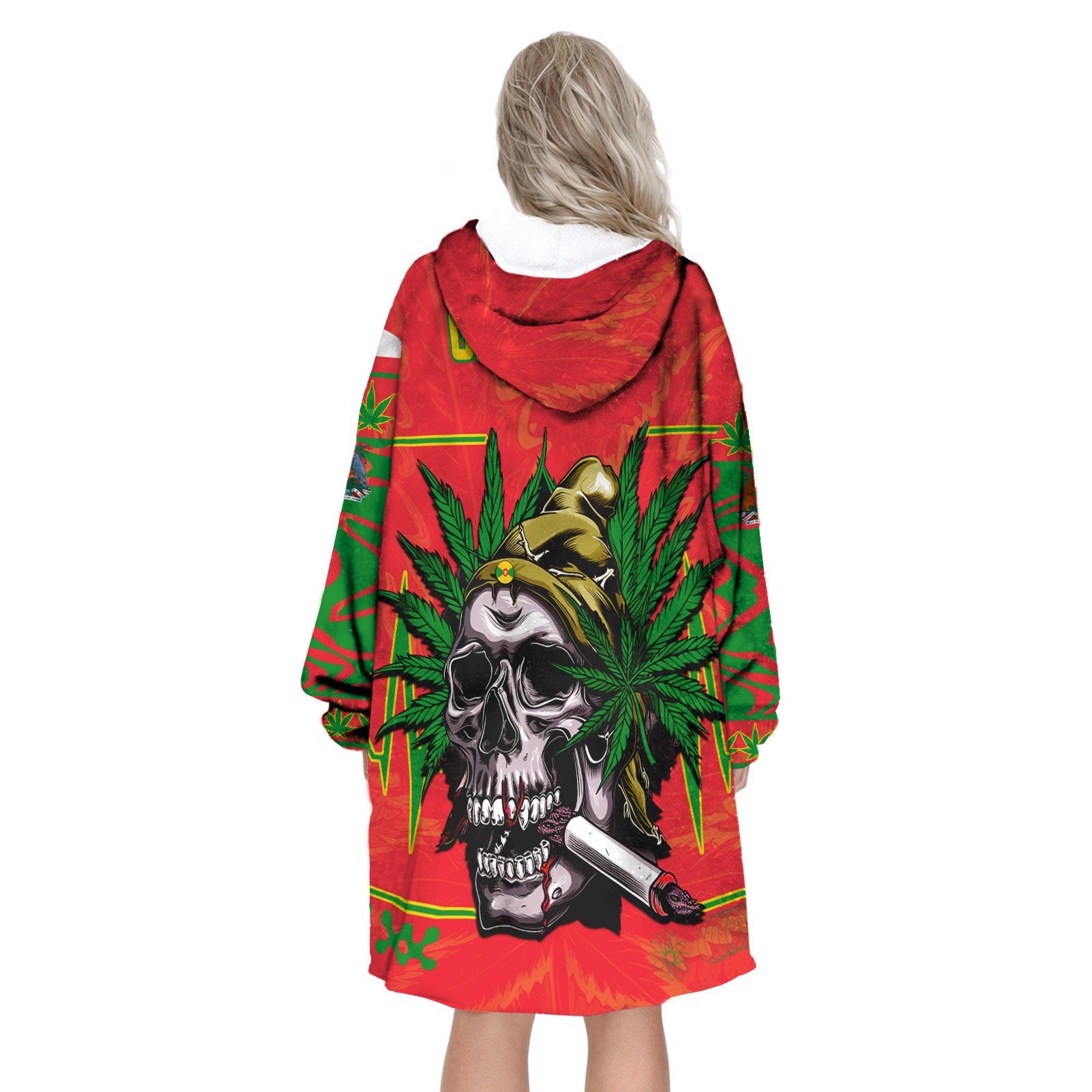 Grenada Snug Hoodie Flag & Coat Of Arms Marijuanas Style