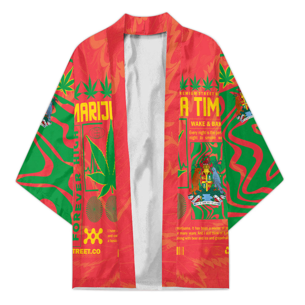 Grenada Kimono Flag & Coat Of Arms Marijuanas Style