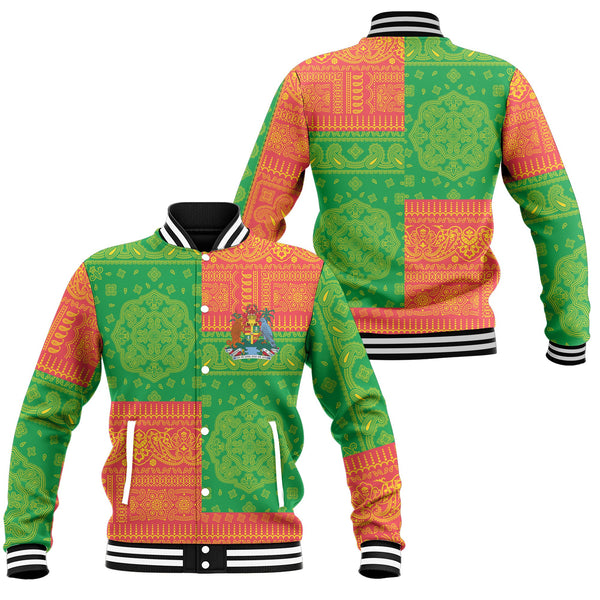 Grenada Baseball Jacket Flag And Paisley Basic Style 1