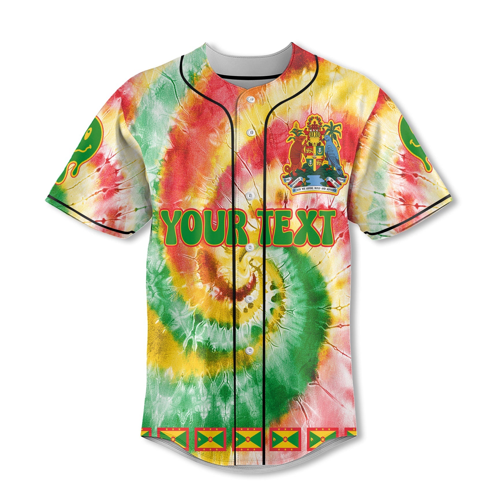 Grenada Baseball Jersey Custom Tie Dye Style 2