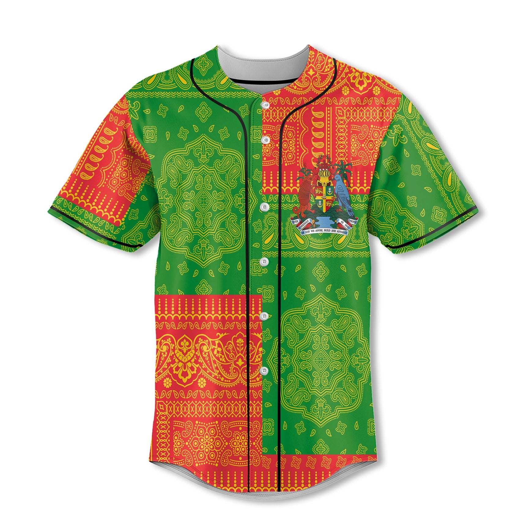 Grenada Baseball Jersey Flag And Paisley Basic Style 2