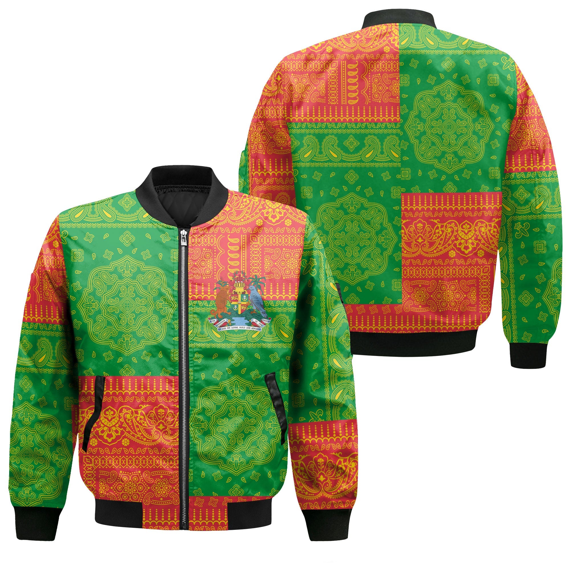 Grenada Bomber Jacket Flag And Paisley Basic Style 1