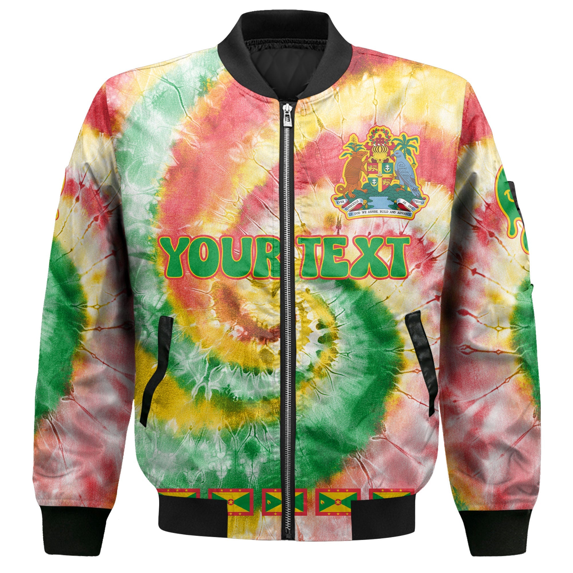 Grenada Bomber Jacket Custom Tie Dye Style 2