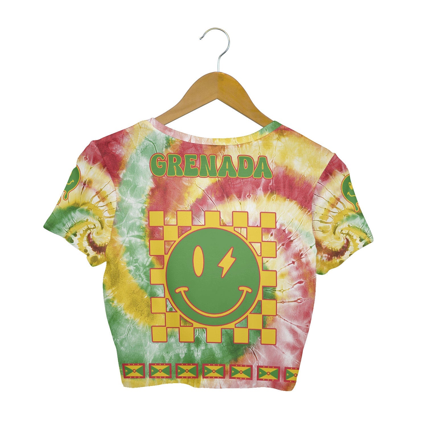 Grenada Croptop T Shirt Custom Tie Dye Style 2