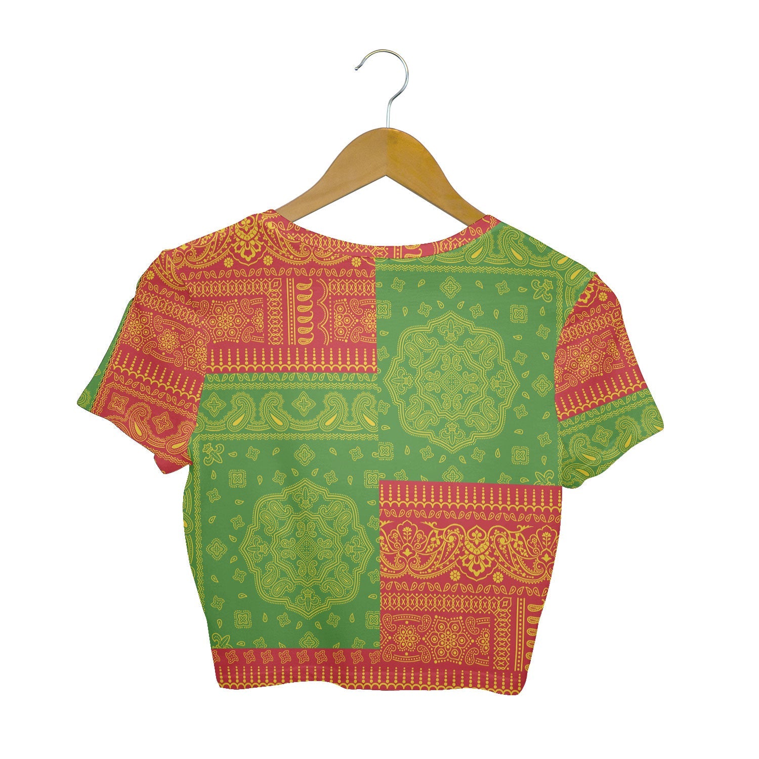 Grenada Croptop T Shirt Flag And Paisley Basic Style 2