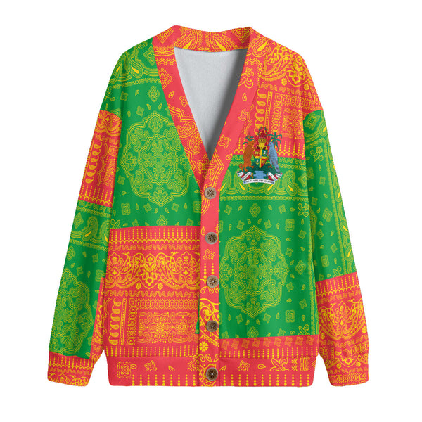 Grenada Fleece Cardigan Flag And Paisley Basic Style 1