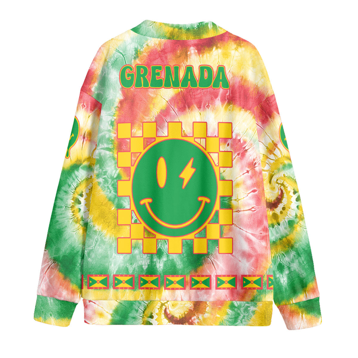 Grenada Fleece Cardigan Custom Tie Dye Style 2