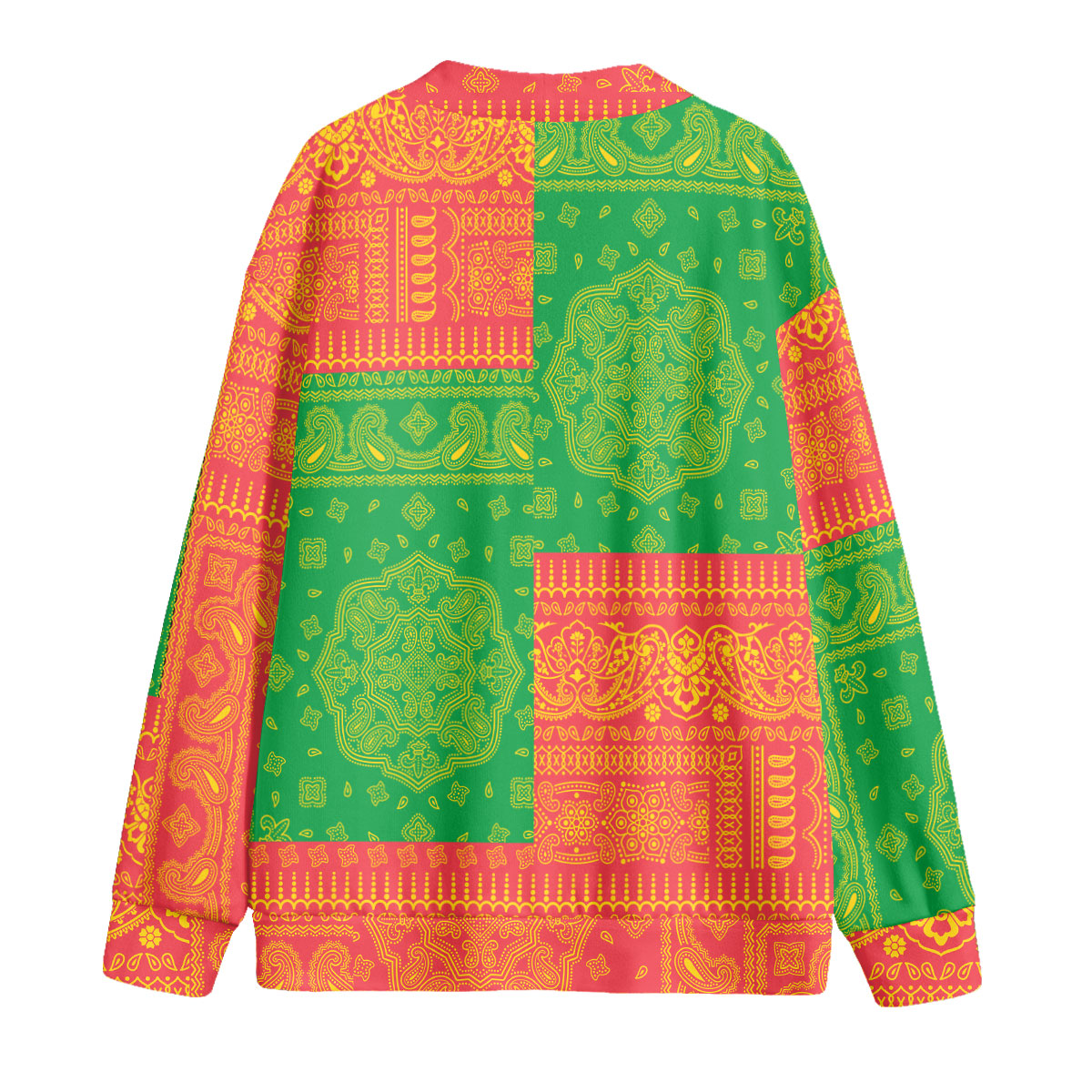 Grenada Fleece Cardigan Flag And Paisley Basic Style 2