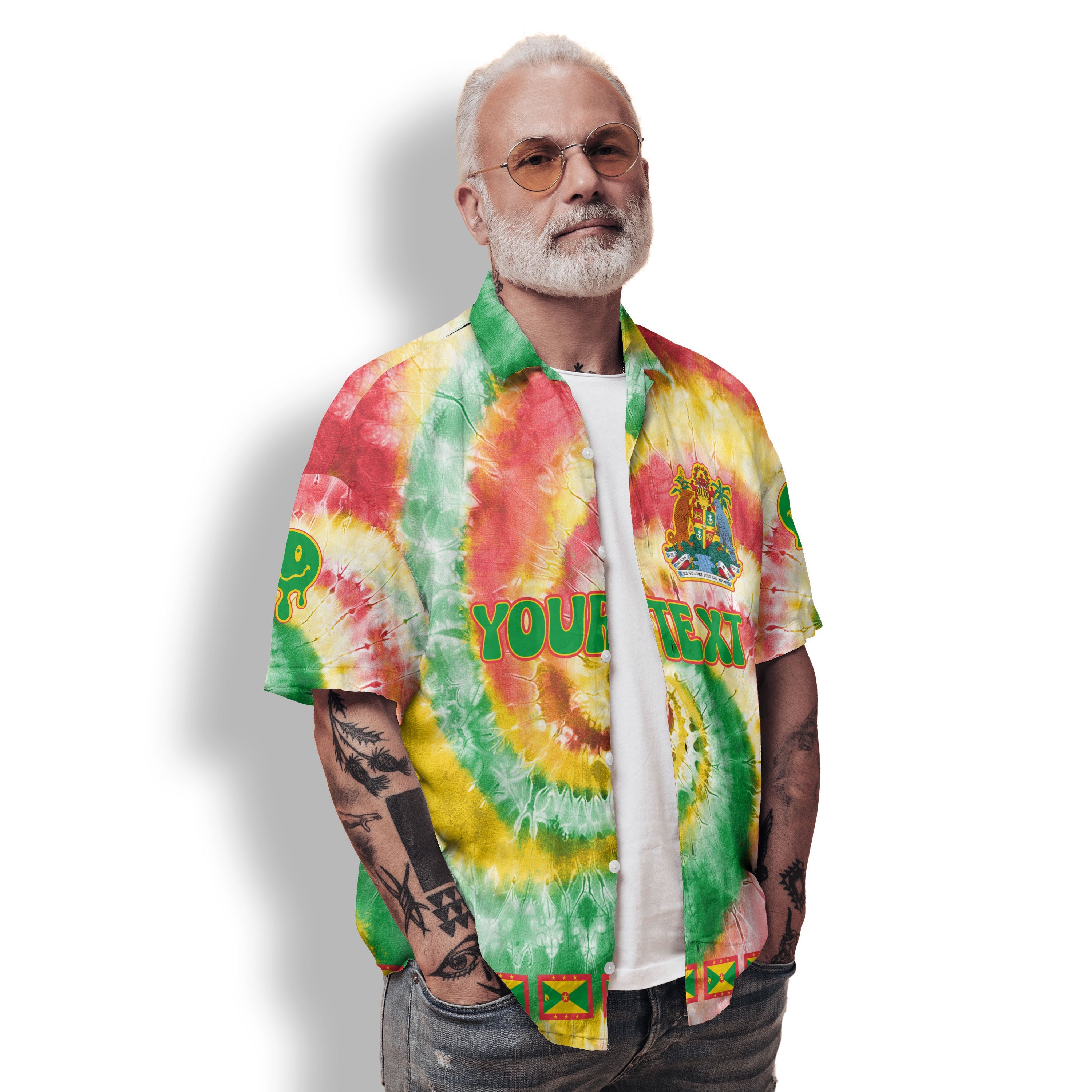 Grenada Hawaiian Shirt Custom Tie Dye Style 2