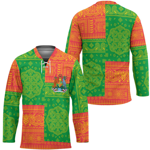 Grenada Hockey Jersey Flag And Paisley Basic Style 1