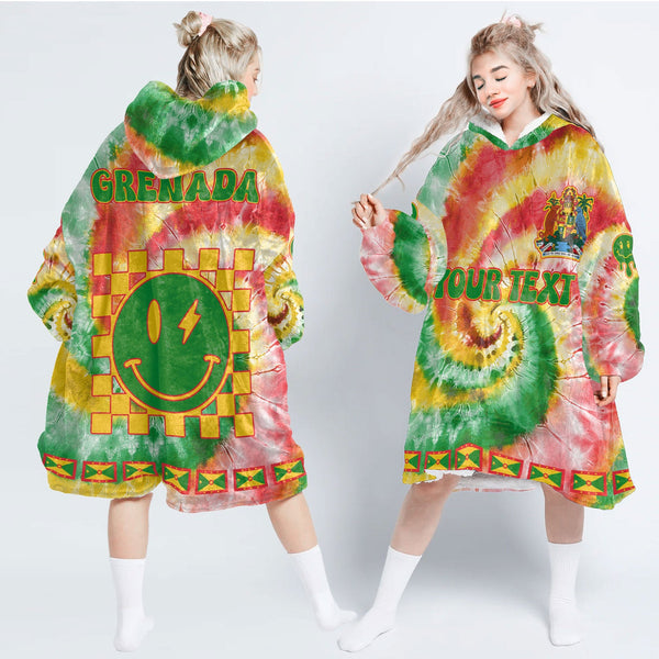 Grenada Hoodie Blanket Custom Tie Dye Style 1