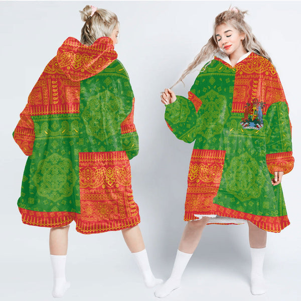 Grenada Hoodie Blanket Flag And Paisley Basic Style 1